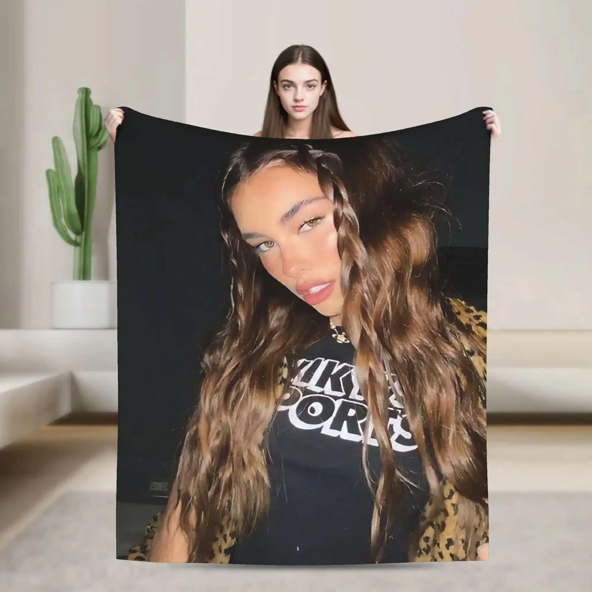 

Madison Beer Cozy Blanket Soft Flannel Throw for Home Office Travel Aesthetic Living Room Sofa Bed Cover