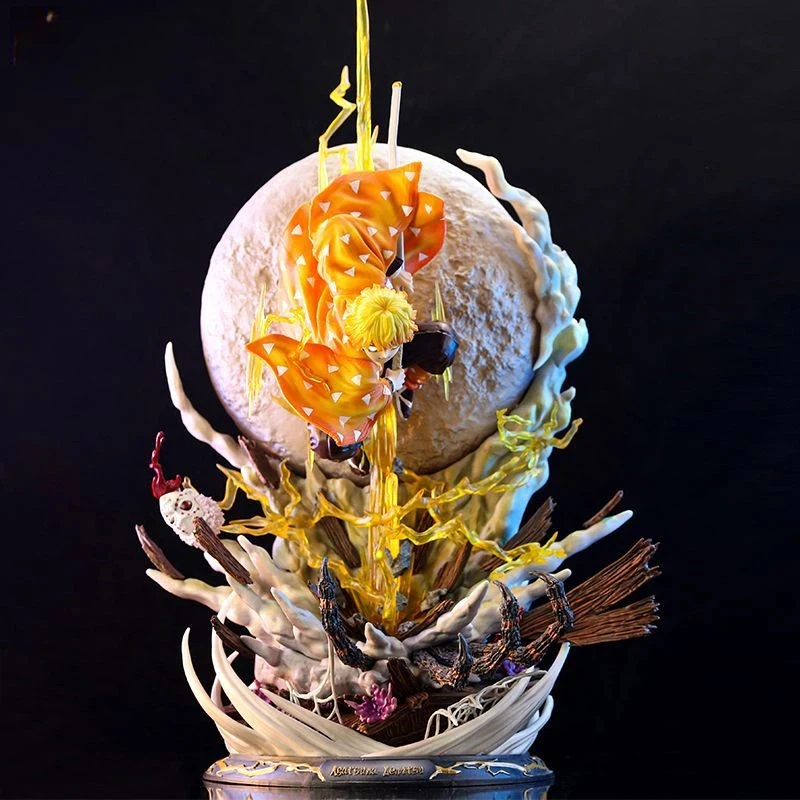 

Статуэтка GK Demon Slayer: Зеницу Агацума, светящаяся платформа «Молния», 3 сменных лица, 51 см, аниме-декор