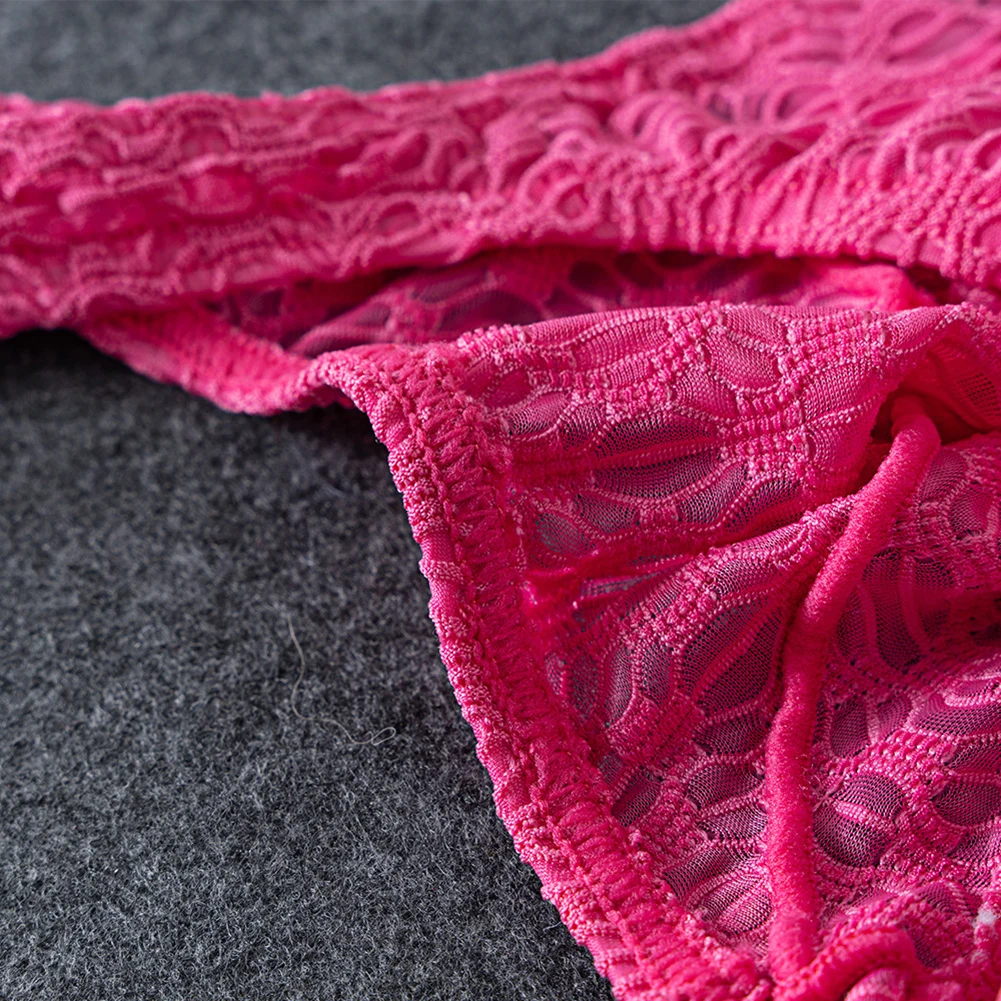 Cooling Lightweight Men Thongs G Strings T-back Briefs Jacquard Sheer Underwear Low Rise U Convex Pouch T-panties