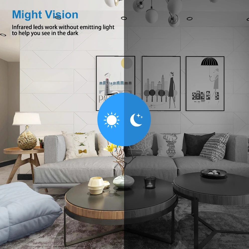 Mini caméra de surveillance intérieure WiFi HD 1080P, caméscope de sécurité, vision nocturne, détection de mouvement, enregistreur vidéo, moniteur