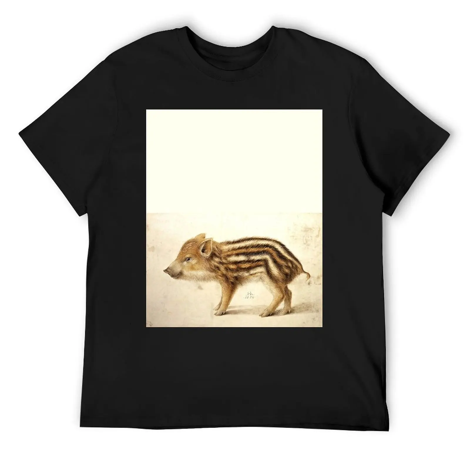 WILD BOAR PIGLET Watercolor Animal Drawings T-Shirt Aesthetic clothing man t shirt slim fit t shirts for men