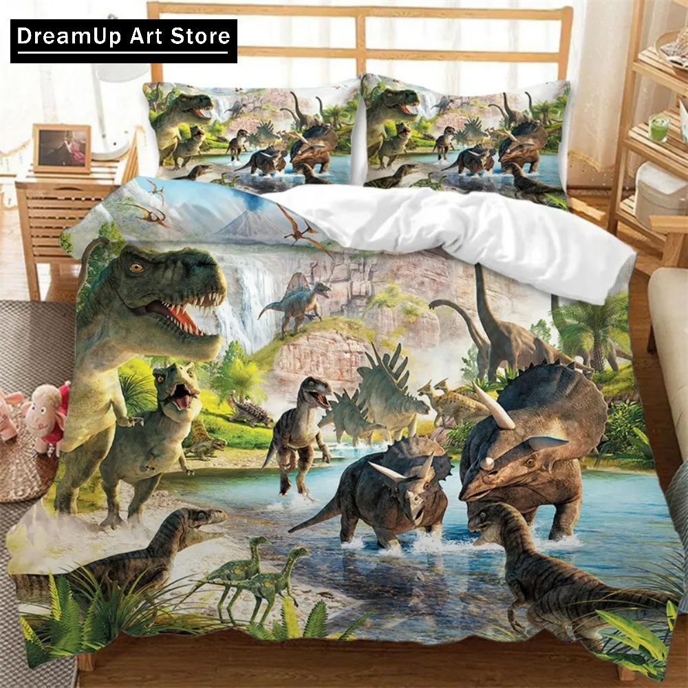 Jurassic World Park Dinosaur Bedding Set Duvet Cover Bed Set Quilt Cover Twin Single Full Queen King Size Boys Adult