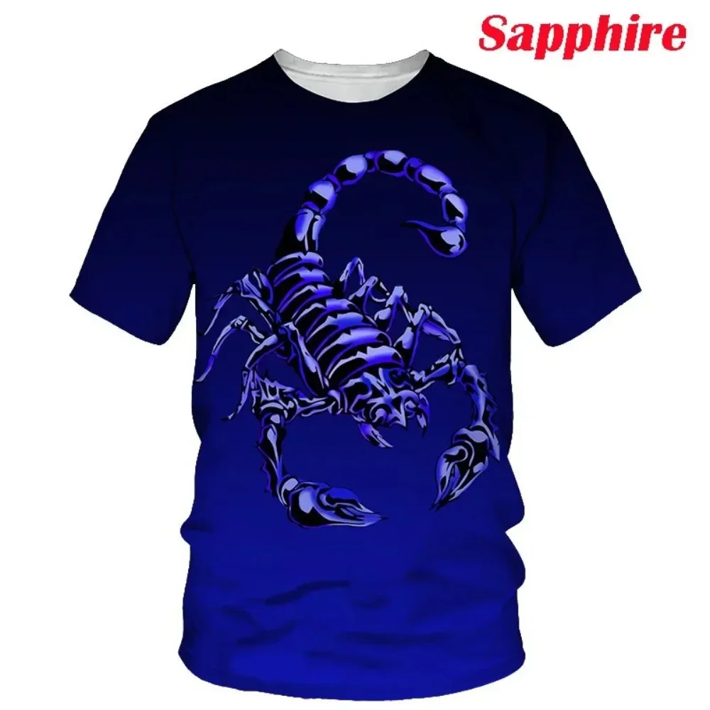2026 Animal Scorpion 3D Printed T Shirt Men Fashion Short-Sleeved Hip-Hop T-shirt Streetwear Cool T Shirts
