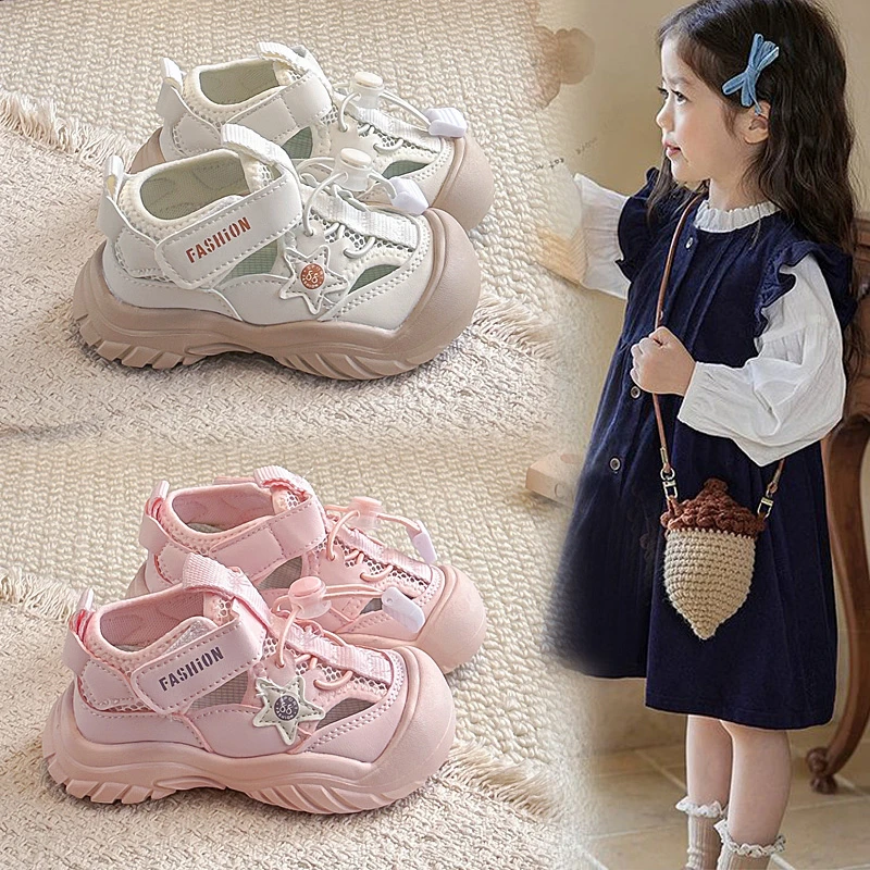 Girls' Running Shoes Best-Selling Children's Summer Hollow-Out Sports Shoes Breathable Mesh Non-Slip Children's Sports Shoes