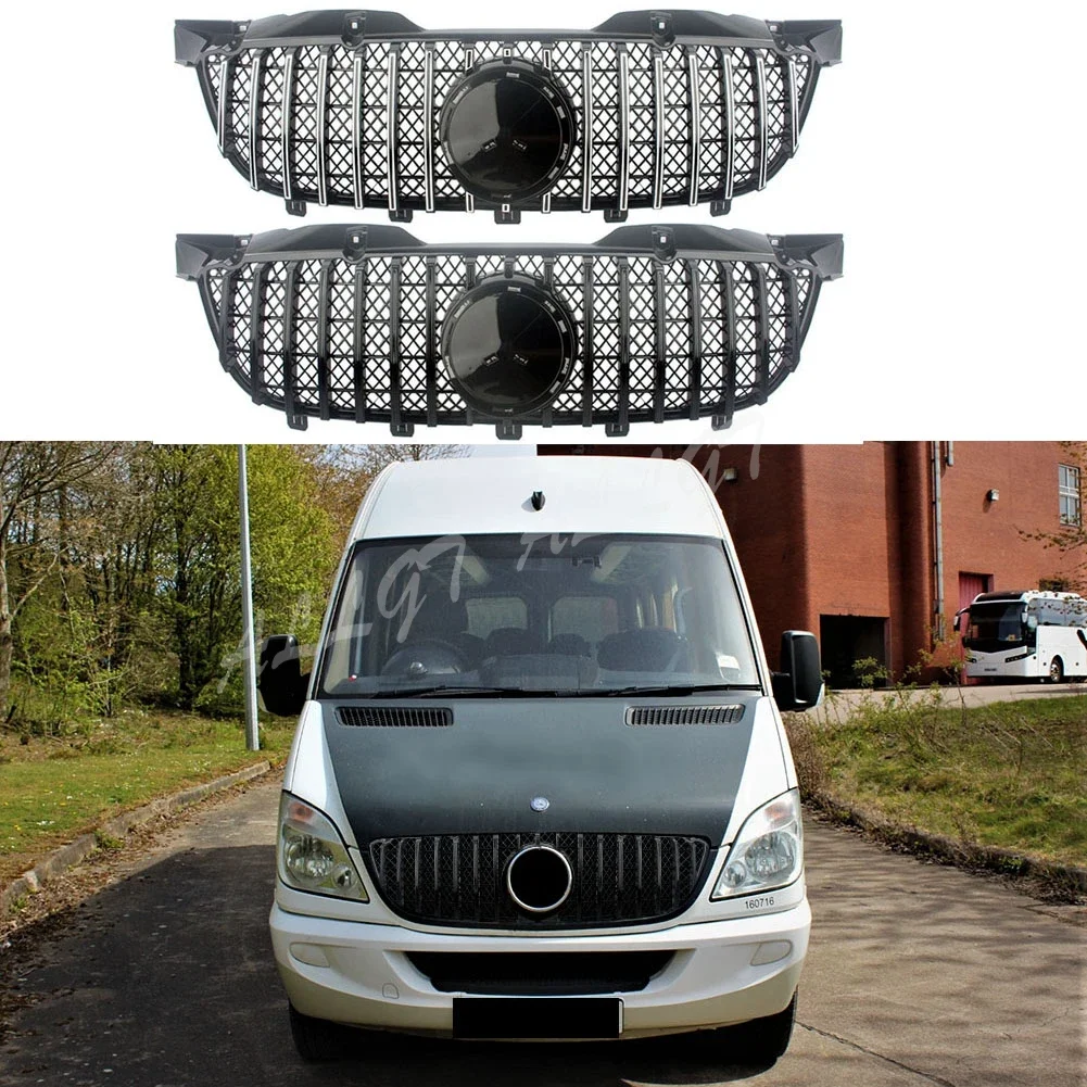 Car Front Racing Facelift Center Grilles Upper Bumper Grill For Mercedes-Benz Sprinter W906 2009-2013 Mesh