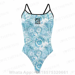 Love The Pain Race Swimsuit Women Swimwear Sexy One Piece Swimsuit Beach Wear Bathing Suit Monokini Push Up Training Swimsuit