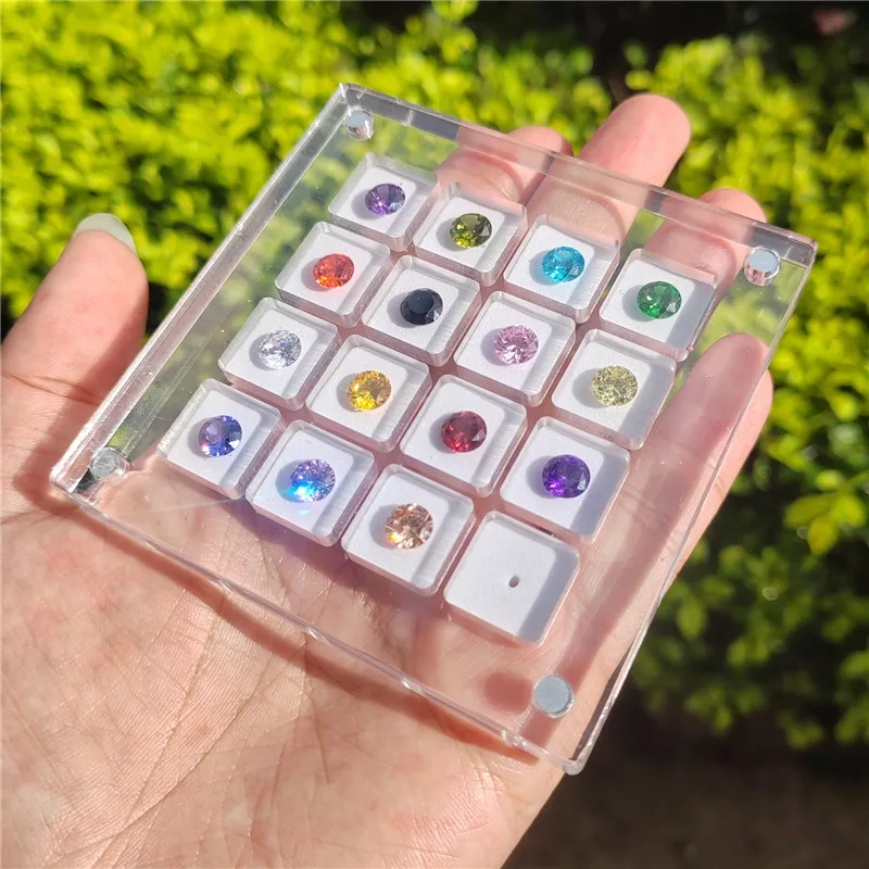 New acrylic gem storage box, creative  diamond display box,  Diamond box with magnet cover，colorful gems Box wholesale