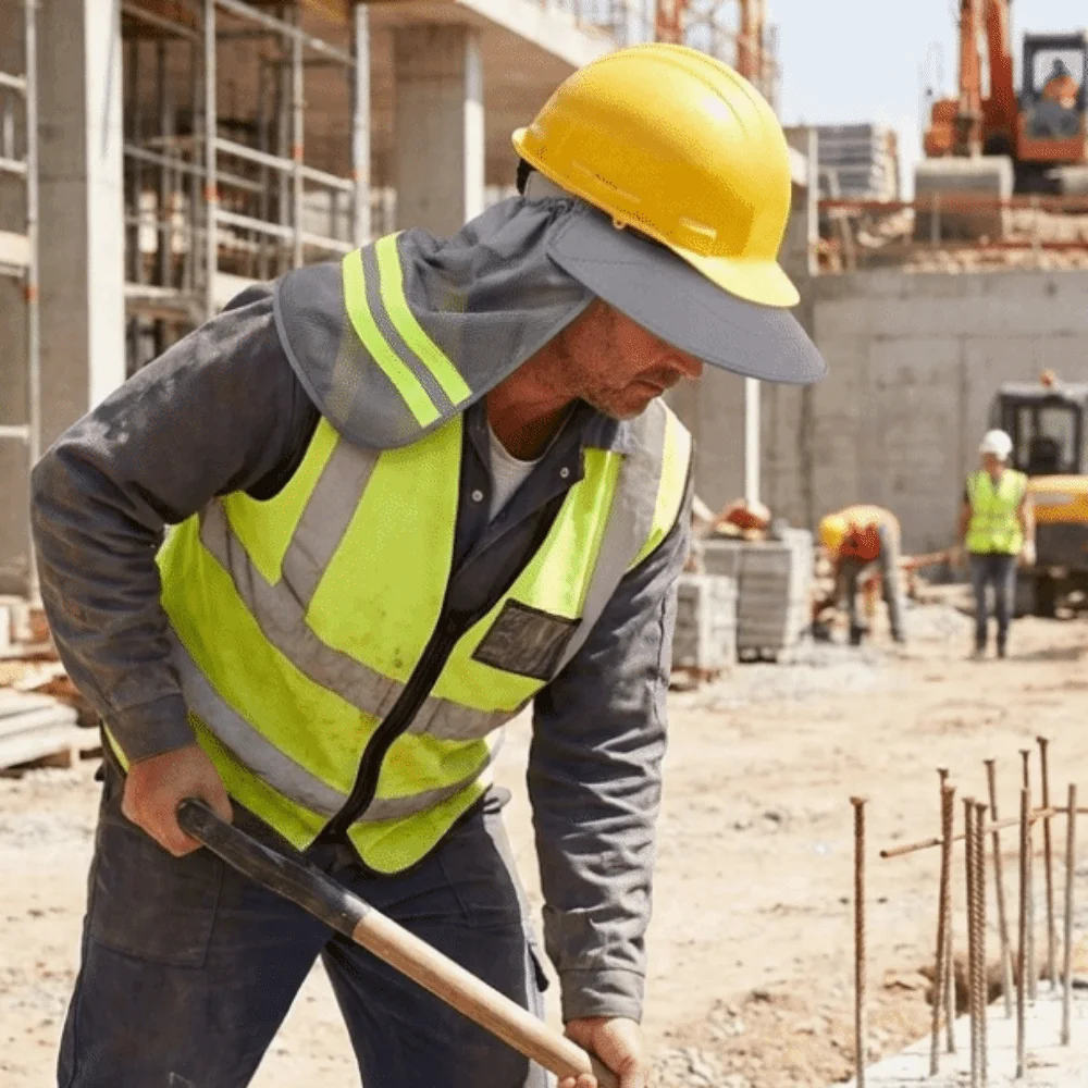 Mesh Hard Hat Sun Shield UV Protection Reflective Stripe Reflective Cap Cover Breathable Mesh Neck Sun Shield Gardening