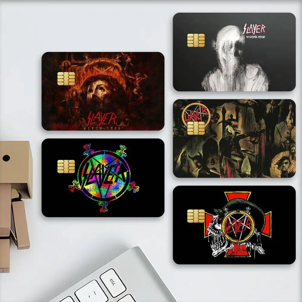 Metal Band S-Slayer Matte Card Stickers For Credit Cards Debit Cards And Transit Cards 4Pcs