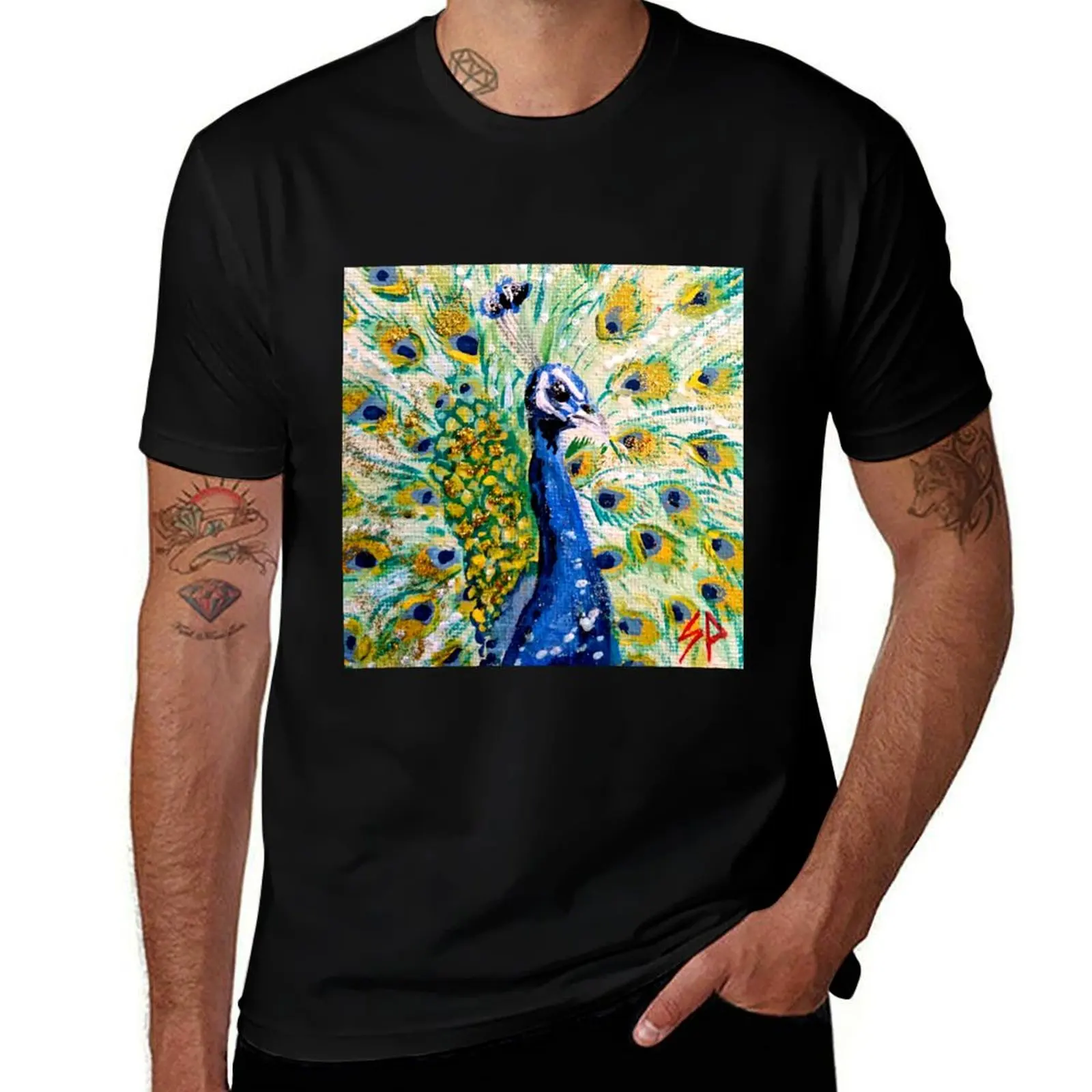 Peacock T-Shirt Functional Casual Short Sleeve Tee T-Shirt
