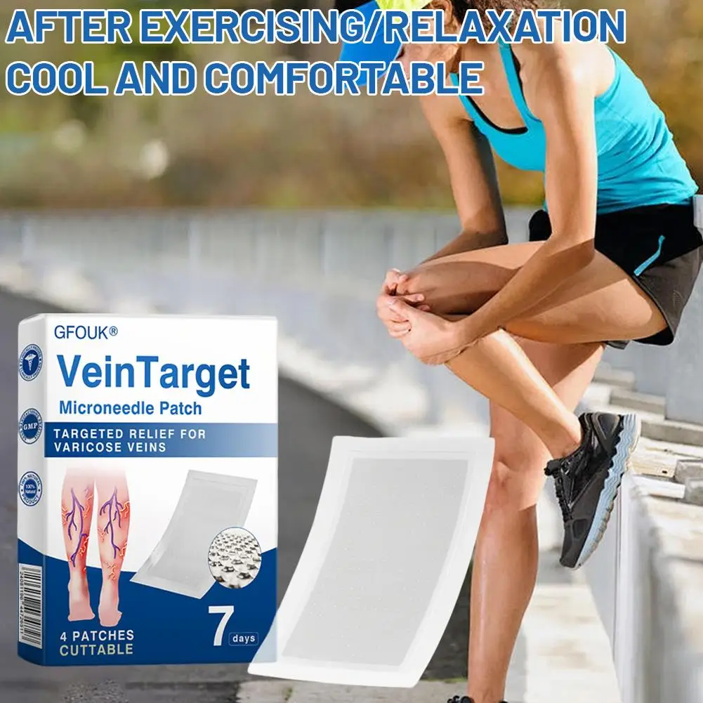 Nano Micro-needle Patch Eliminates Varicose Veins Earthworm Legs Treatment Improves Circulation Massage 4pcs/bag Personal Health