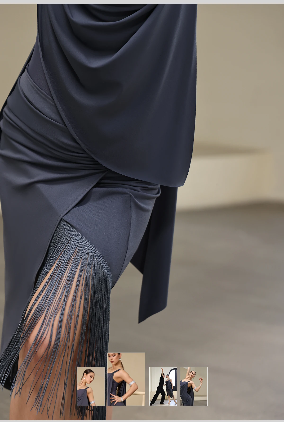 customized women's adult Latin dance costume high-end competition practice outfit tassel dance half body skirt fringe dress