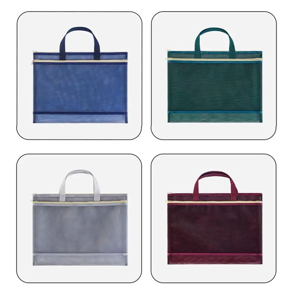 A3 Zipper Pouch Bag Creative Canvas Multi-layer File Organizer Waterproof Oxford Painting File Holder Artwork Storage Bag