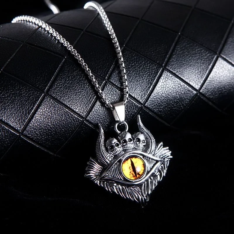 Косплей Могучий глаз дьявола Сатана Разделитель Земли Призрак Рог быка Ожерелье Брат Модная личность Хип-хоп Универсальный кулон