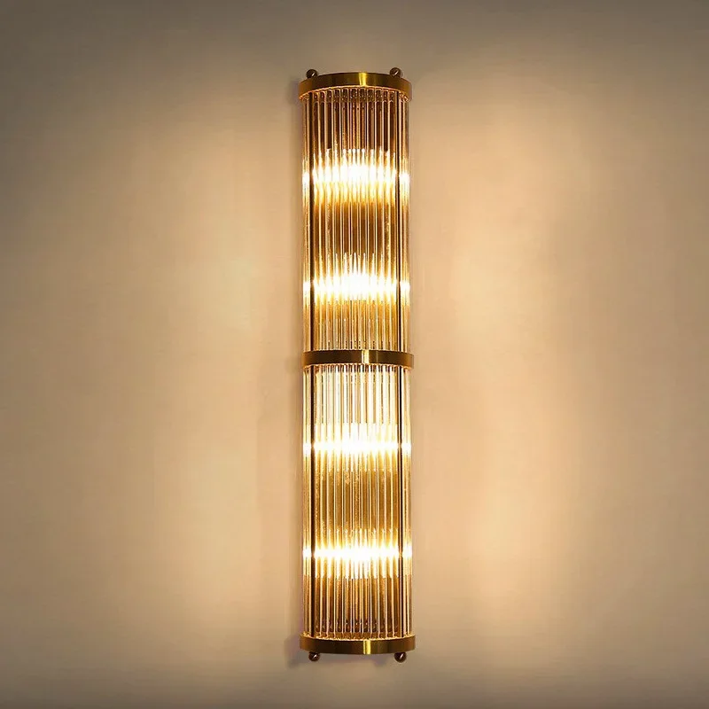SANDYHA Modern Living Room Lobby Crystal Wall Lamps Nordic Fashion Simple Villa Bedroom Bedside