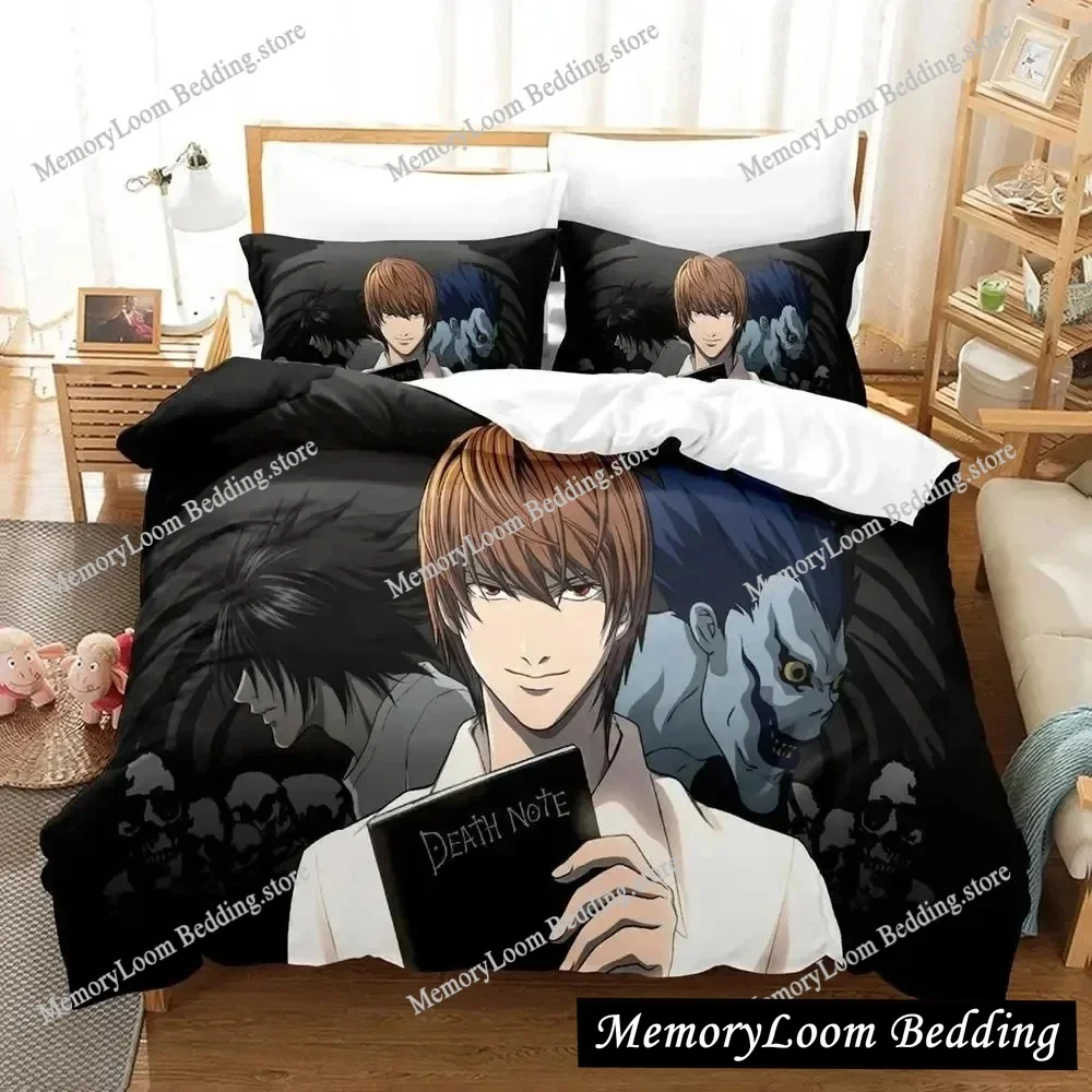 

Death Anime Note Premium Luxury Bedding Set Japan Cartoon Soft Duvet Cover Plush Comforter Bedspread Twin/Single Size Printed
