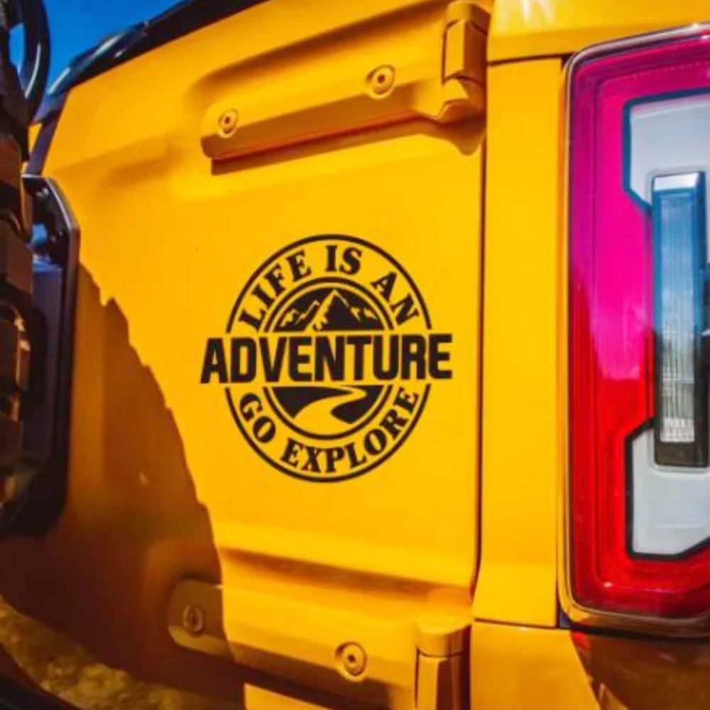 Life Is An Adventure Car window glass sticker camping RV off-road adventure motorcycle personalized latte art decorative sticker