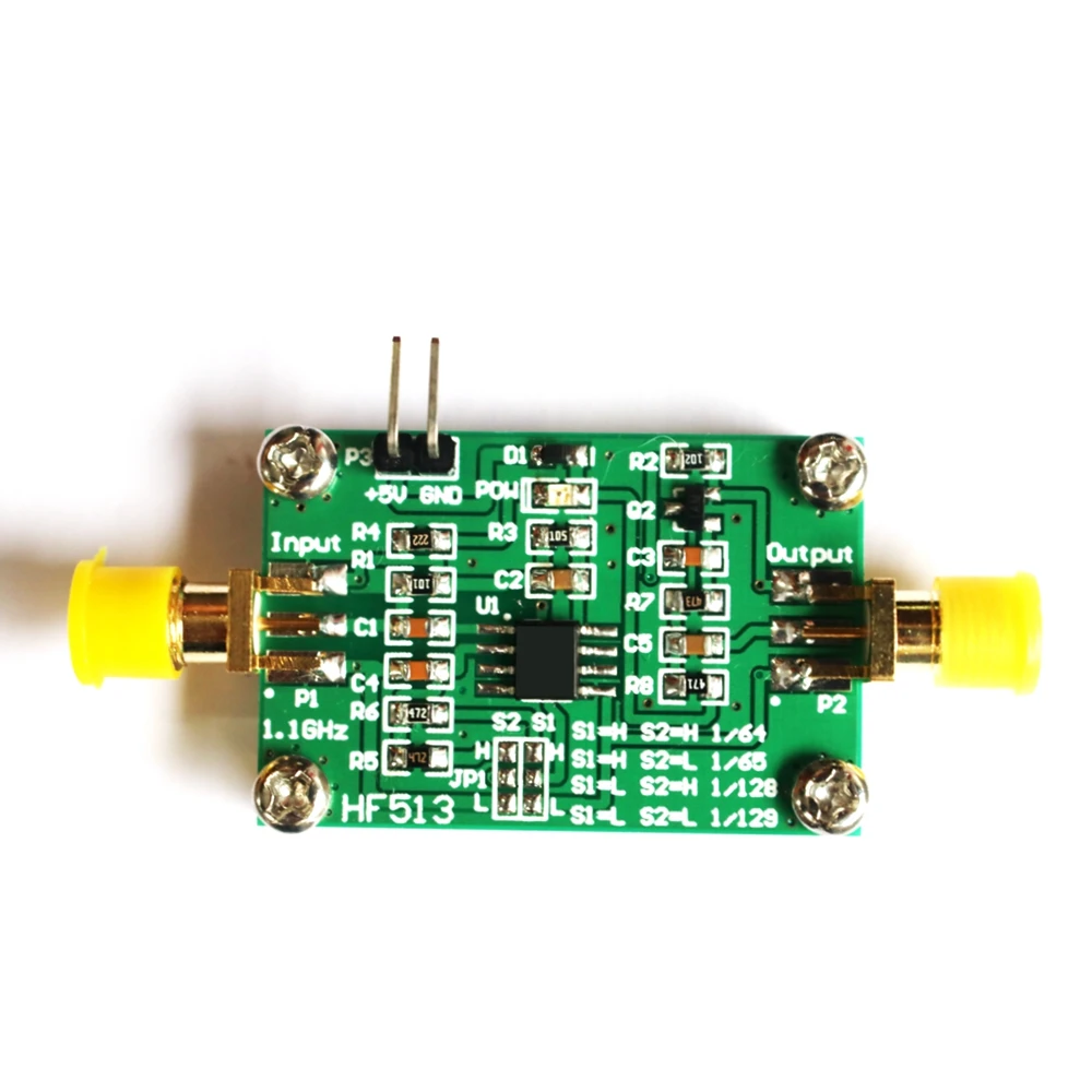 HF513 1M~1100MHz RF Frequency Divider Module with 64 Frequency Division, 128 Frequency Division, and 129 Frequency Division