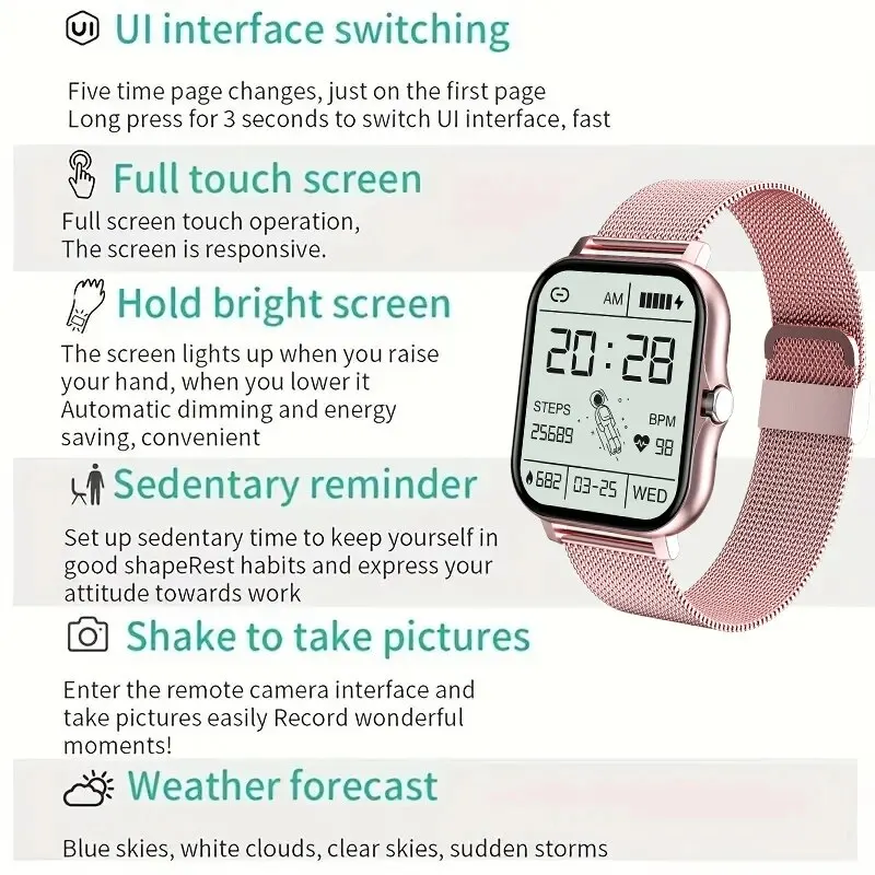 LIGE Smartwatch dla mężczyzn Kobiety Bransoletka Bluetooth Calling Sport Fitness Inteligentny zegarek Prezenty Cyfrowy smartwatch Kobiety Zegarek na