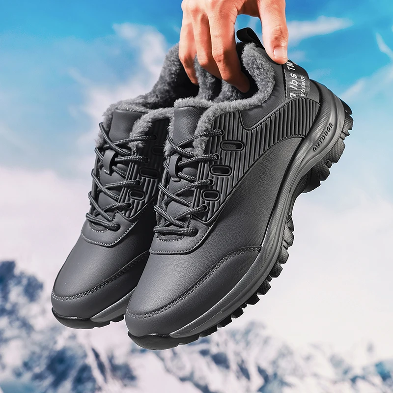 

YRZL Hiking Boots Mens Waterproof Non Slip Lightweight Warm Trekking Shoes Comfortable Outdoor Durable Non Slip Boots for Men