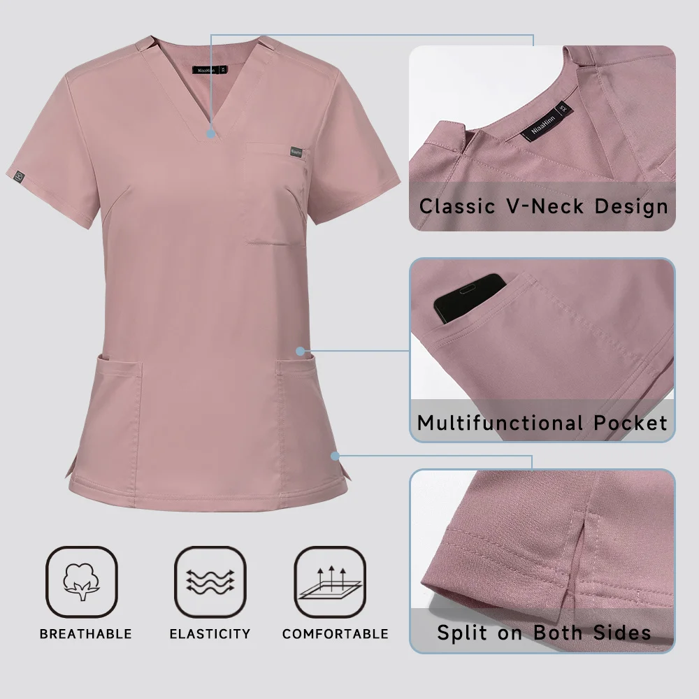 Mode Operatiekamer Scrubs Sets Ziekenhuis Arts Verpleegkundige Werken Scrubs Kleding Dental Clinic Lab Suits Schoonheidssalon Werkkleding