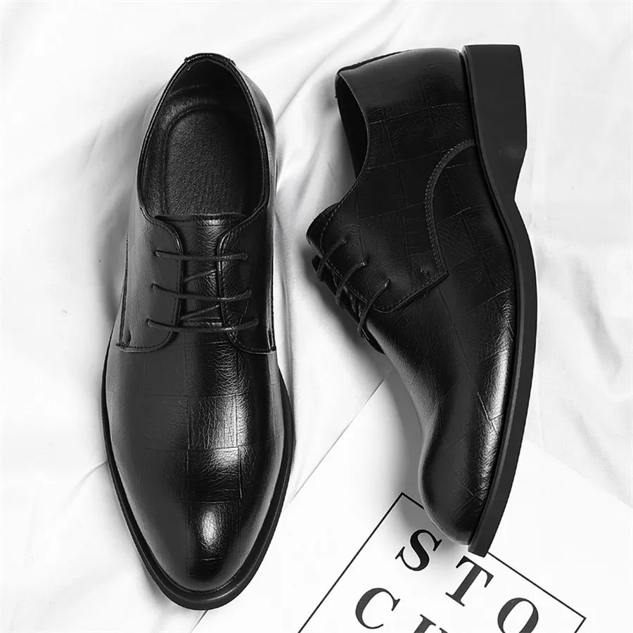 Men's Oxford Dress Shoes Lace-Up Textured Upper with Soft Lining for Business, Weddings and Daily Wear