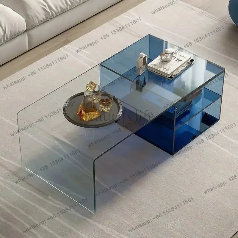 

44Modern simple living room household acrylic coffee table small apartment creative ins wind transparent acrylic edge table