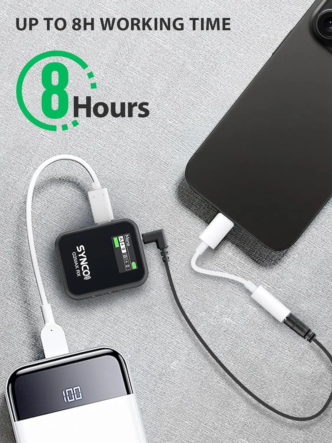 Immagine 3: SYNCO G2 A2 MAX Microfono lavalier wireless Doppio trasmettitore 2.4G Registrazione 24 ore 656FT 8H per streaming Vlog in classe online