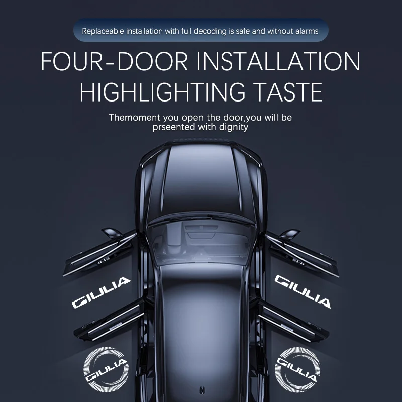 LED Projector Shadow Light Car Door Lamp For Alfa Romeo Giulia 952 159 166 GT Car Accessories