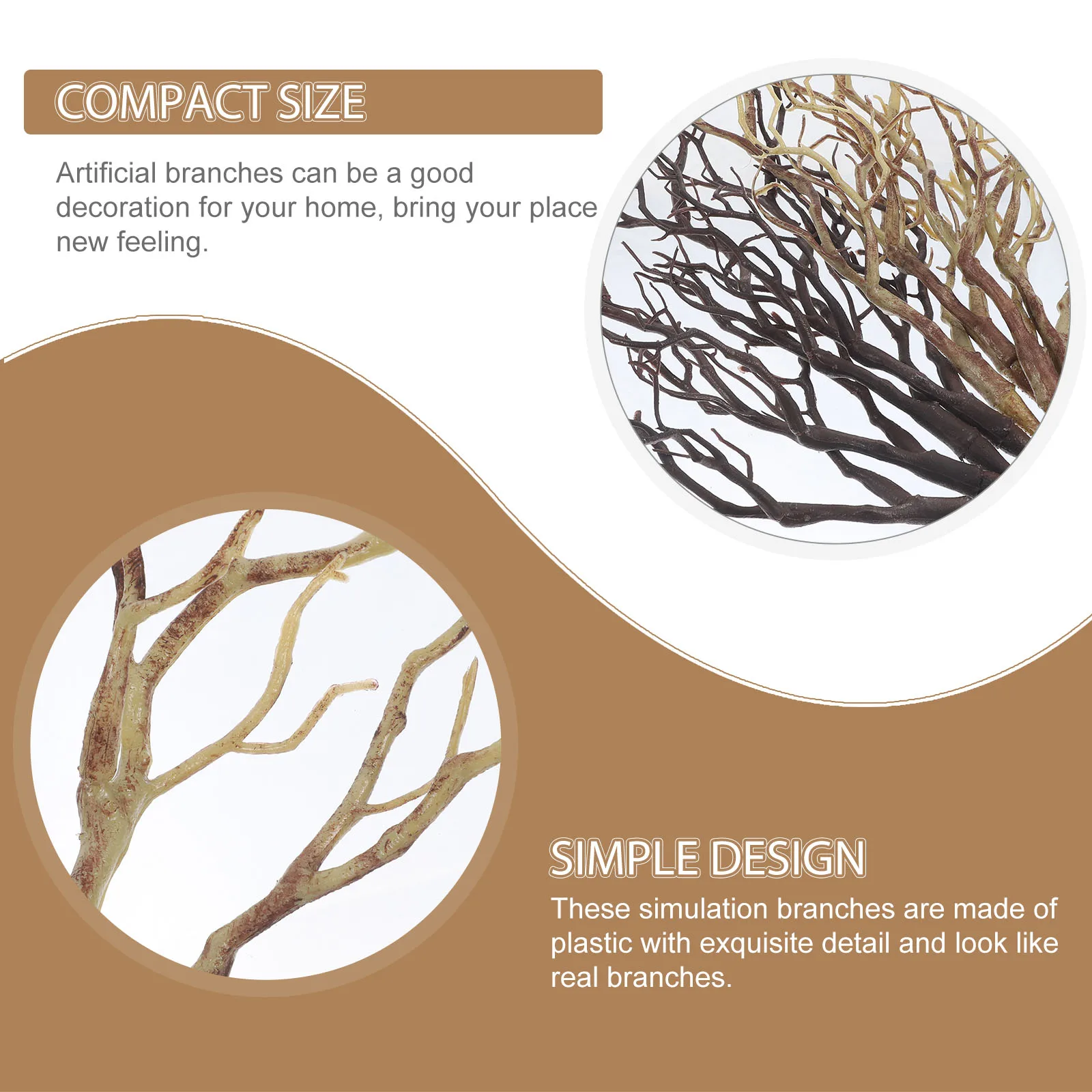 

8 Pcs Artificial Antler Branches Coral Fake Dry Tree Decorations Vase Filling Home Wedding Party Plastic Simulation Plant