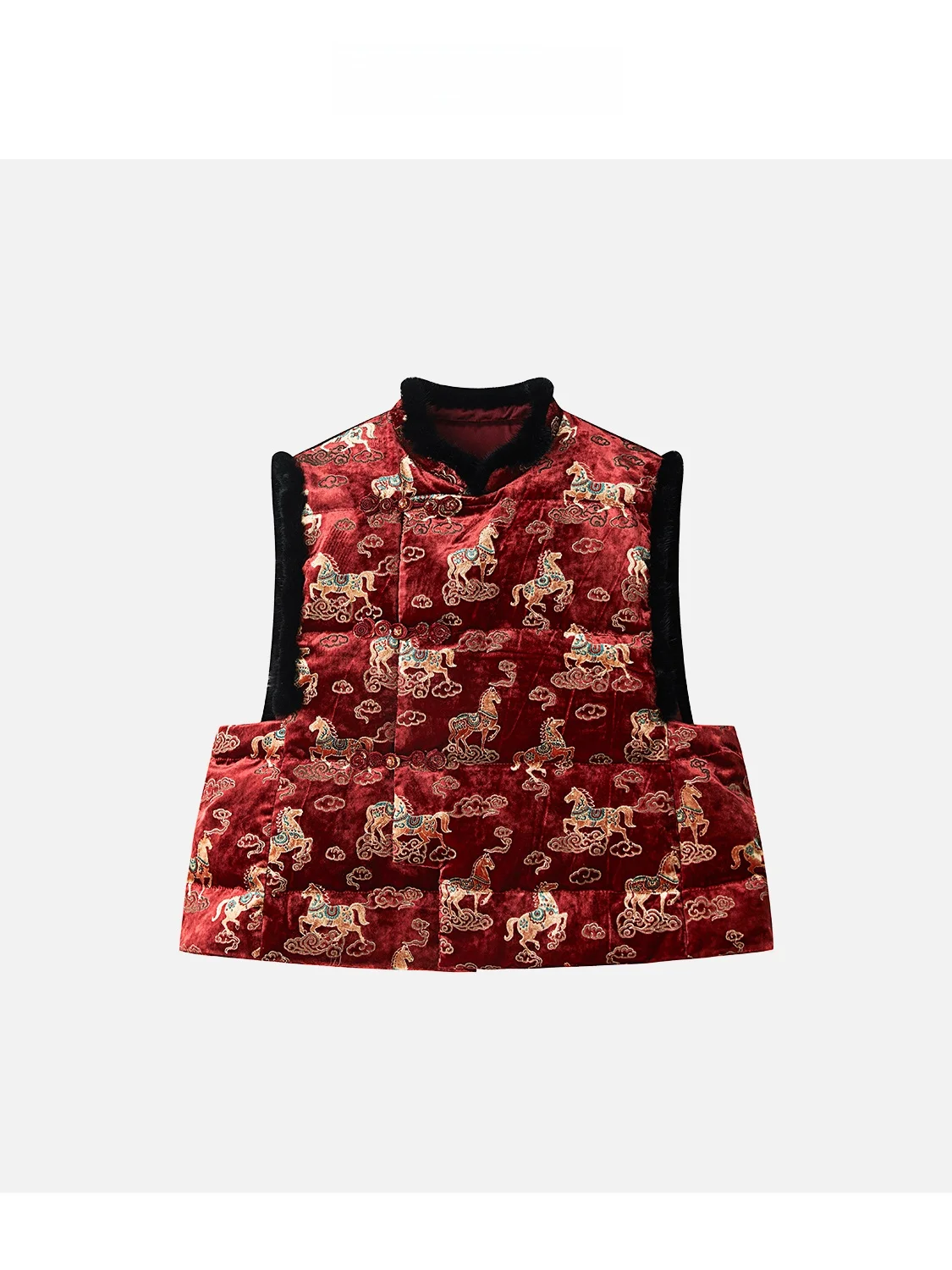 

Cloud Embroidery Goose down Patchwork Silk Vest JINGJING2025 New Sle Thiened Straight Cut Winter Women's Faion