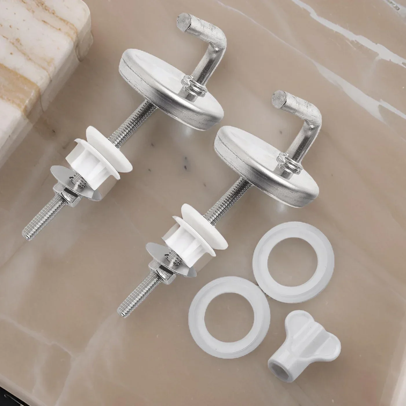 2pcs Stainless Steel Toilet Seat Hinge Top Fix Toilet Cover Mounting Connector Toilet Lid Hinge Mounting Fittings