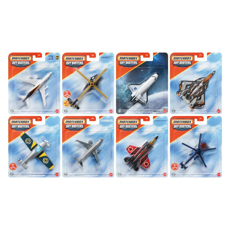 

989J Original Mattel Matchbox 1/64 Sky Busters Toy Plane Aircraft SIKORSKY S70 BOEING 740 Airplane Models Toys Gifts 1:64 JDJ05