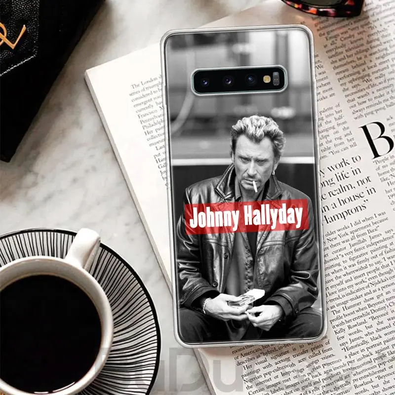 Johnny Hallyday Music Cover For Samsung Galaxy S23 S22 S24 Ultra S21 Plus S20 FE Phone Case S10 + S10E S9 S8 Print Coque