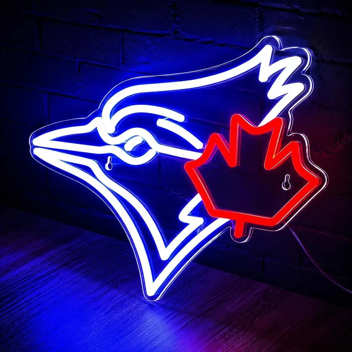 Blue Jay With Maple Leaf LED Neon Sign, Wall Decor, Home Decor, Gift, Neon Sign, Custom Neon Sign