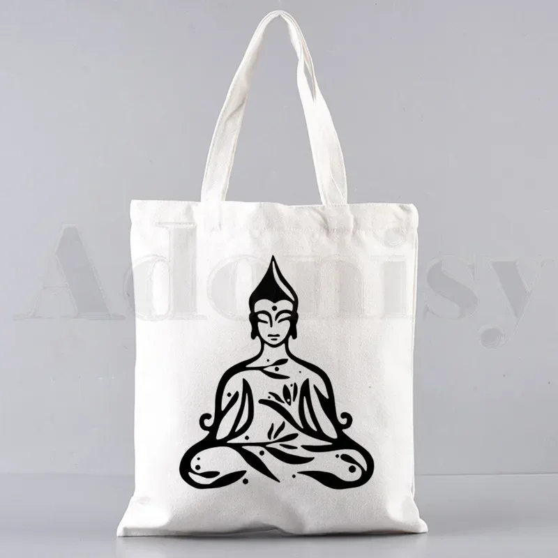 Retro Buddha Namaste Yoga Handbags Shoulder Bags Casual Shopping Girls Handbag Women Elegant Canvas Bag