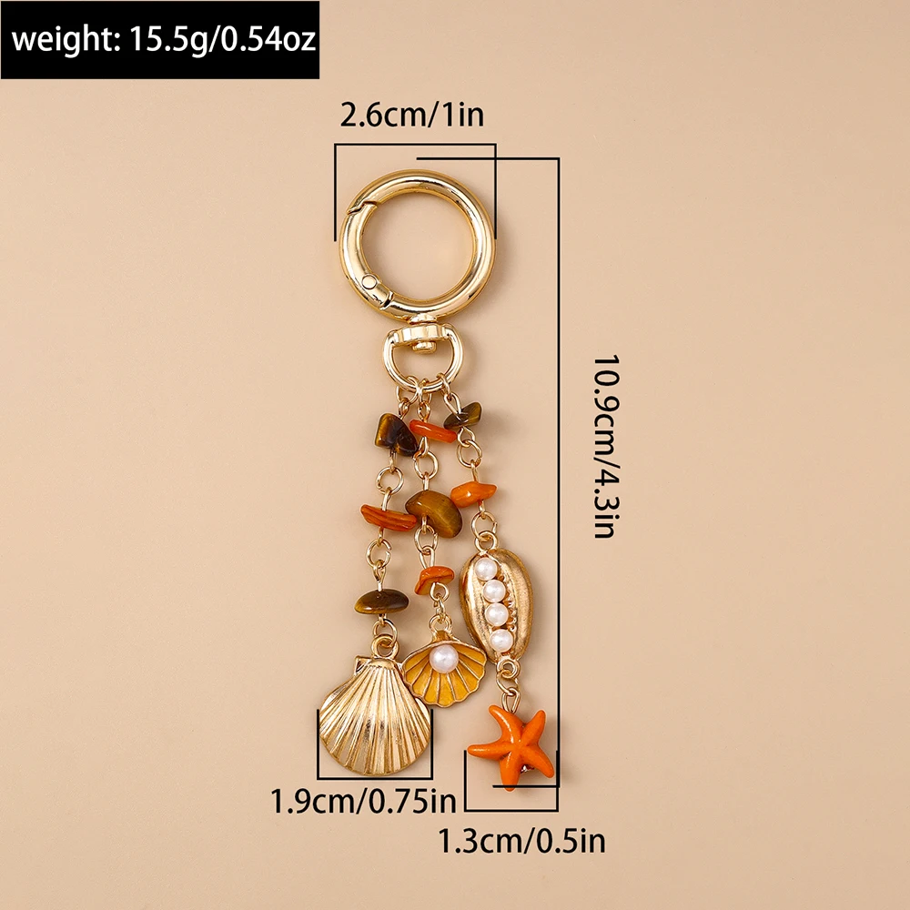 Aihua Niedlicher Schlüsselanhänger, bunt, Strand, Oktopus, Seestern, Muschel, Muschel, Schlüsselanhänger, Ketten, Meer, Souvenir, Geschenke für Frauen und Mädchen, DIY-Schmuck – Detail 7