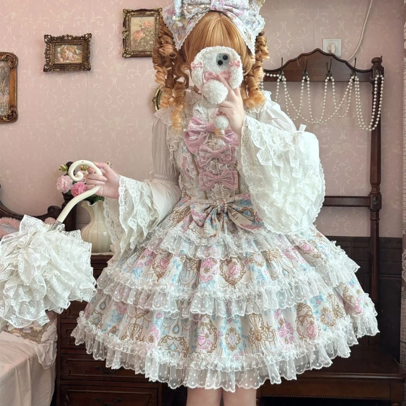 Summer Sweet Kawaii LolitaTwo Piece Set Women Lace Plaid Tops + Mini Cake Skirts Female Y2k Cute Patchwork Slim New Suit 2024 view 5