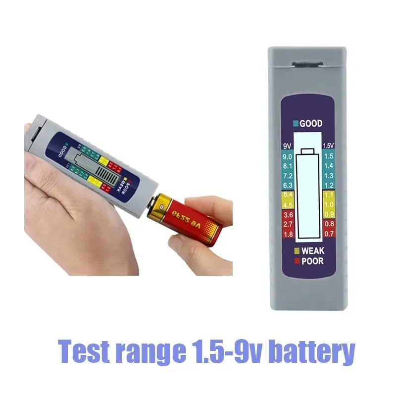 

Battery Tester Cell Volt Checker 9V 1.5V AA AAA Button Battery Universal Capacitance Diagnostic Tool Power Bank Detector Tool