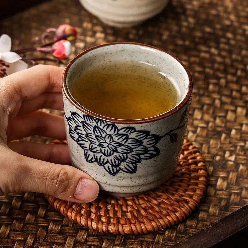 Japanischen stil Hefeng hand bemalt keramik tee tasse, wein tasse, kleine größe trinken tasse, hotel wärme-beständig verdickt hause tee