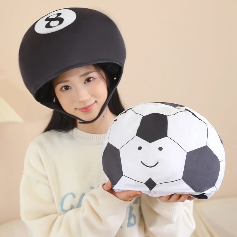 Funny Cute Ball Hat Plush Toy Football Cap Plushies Animal Stuffed Doll Winter Warm Pillow Birthday Gift For Kids