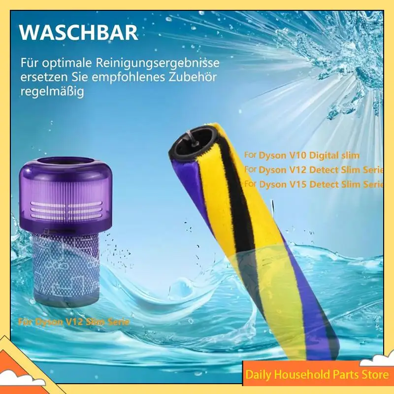 Para Dyson V12 Detect Slim Series Aspirador de pó Filtros de substituição e conjunto de acessórios de escova de rolo QUENTE!