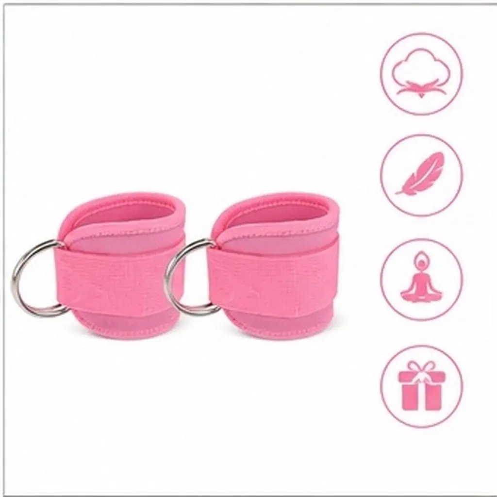 1Pair Fitness Ankle Strap Creative Ankle Buckle Supple Elastic Rope Resistance Band for Leg Training Hip Workout Gym Fitness