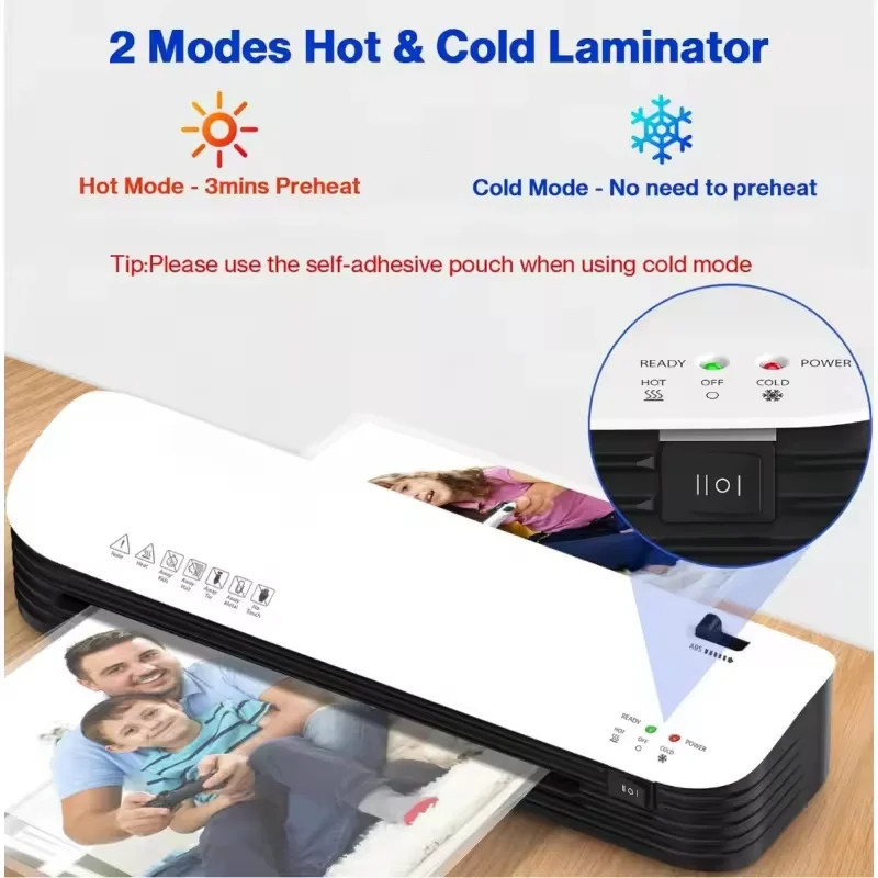 SL299 multi-set cold and hot laminating machine A4 universal one-key operation poster file home office laminating machine