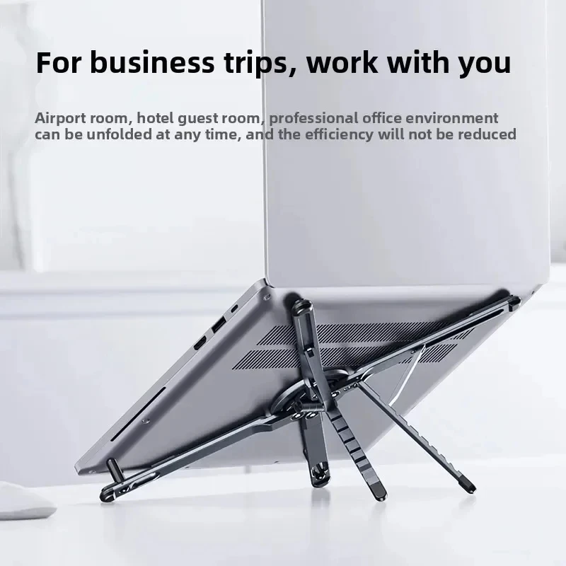 Portable Foldable Laptop Stand with Magnetic Closure Adjustable Aluminum Cooling Holder for Notebook PC iPad Office Home