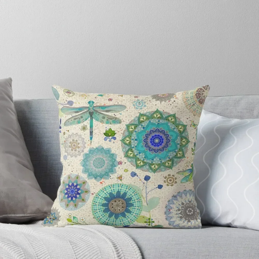 

Boho Dragonfly Mandalas Throw Pillow Christmas Cushion For Home Decorative Cushion Cover pillow