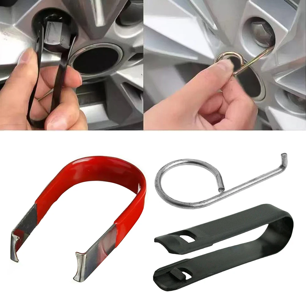 Car Wheel Repairing Tool Hook Clips Kit Set Truck Wheel Bolt Nut Caps Covers Extractor Removal Puller Tool Tweezers Universal