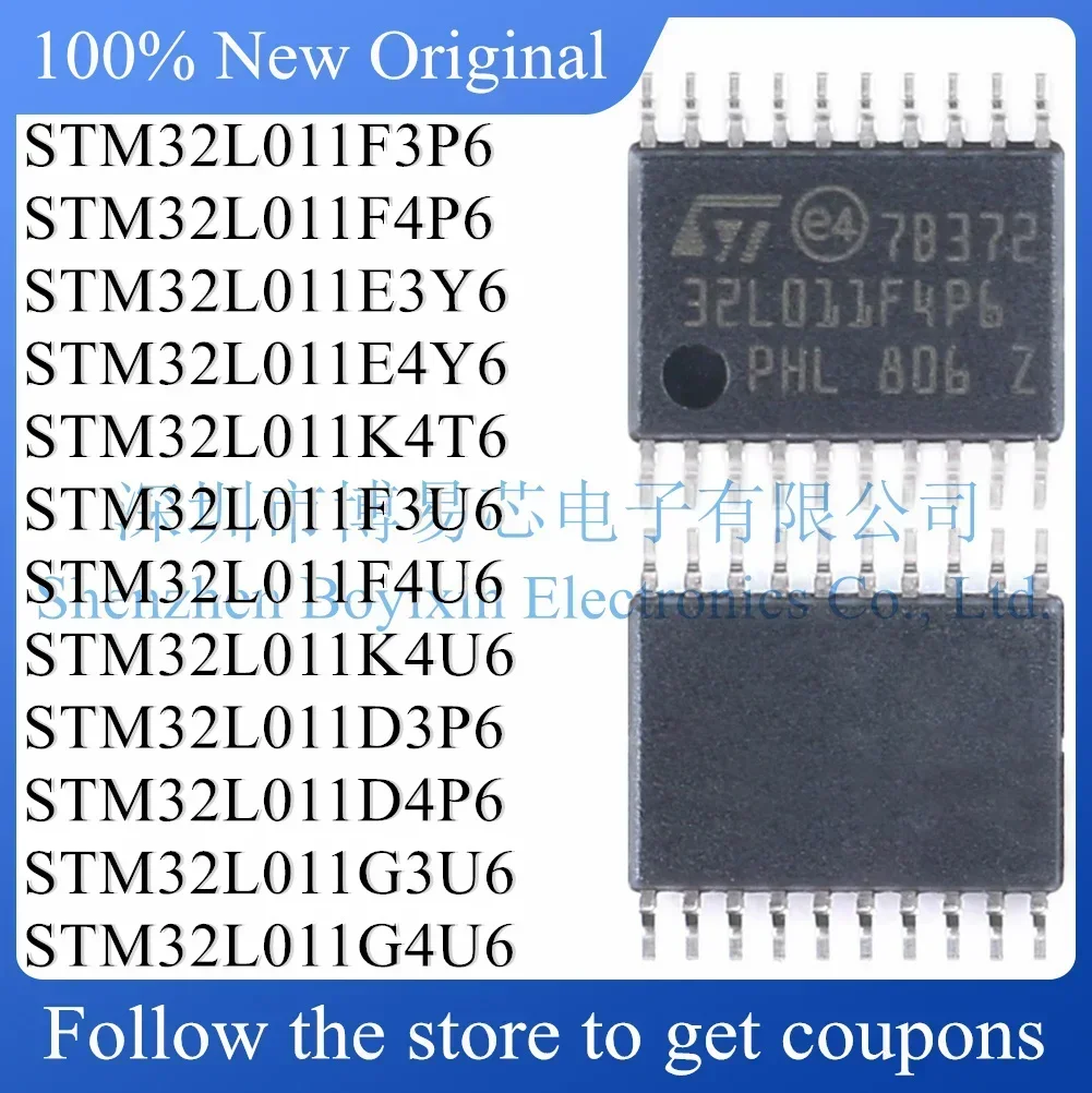 

STM32L011F3P6 STM32L011F4P6 STM32L011K4T6 STM32L011F4U6 STM32L011K4U6 STM32L011D3P6 STM32L011D4P6 STM32L011G4U6 Standard version
