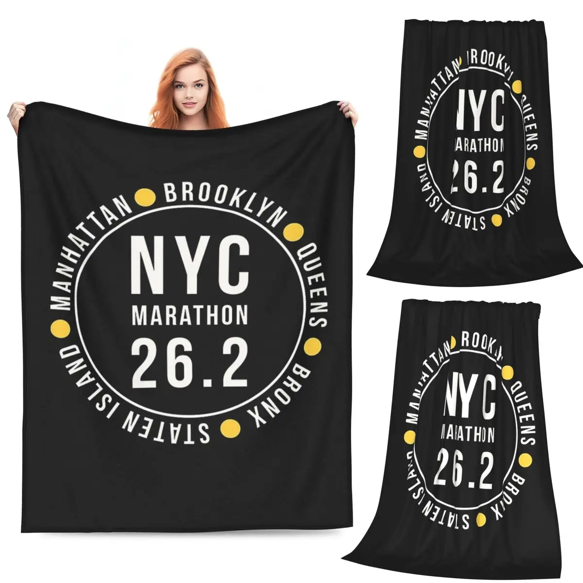 

NYC New York City Marathon Blankets Flannel Sofa Multi-function Throw Blankets for Couch Bedding Office Throws Bedspread Quilt