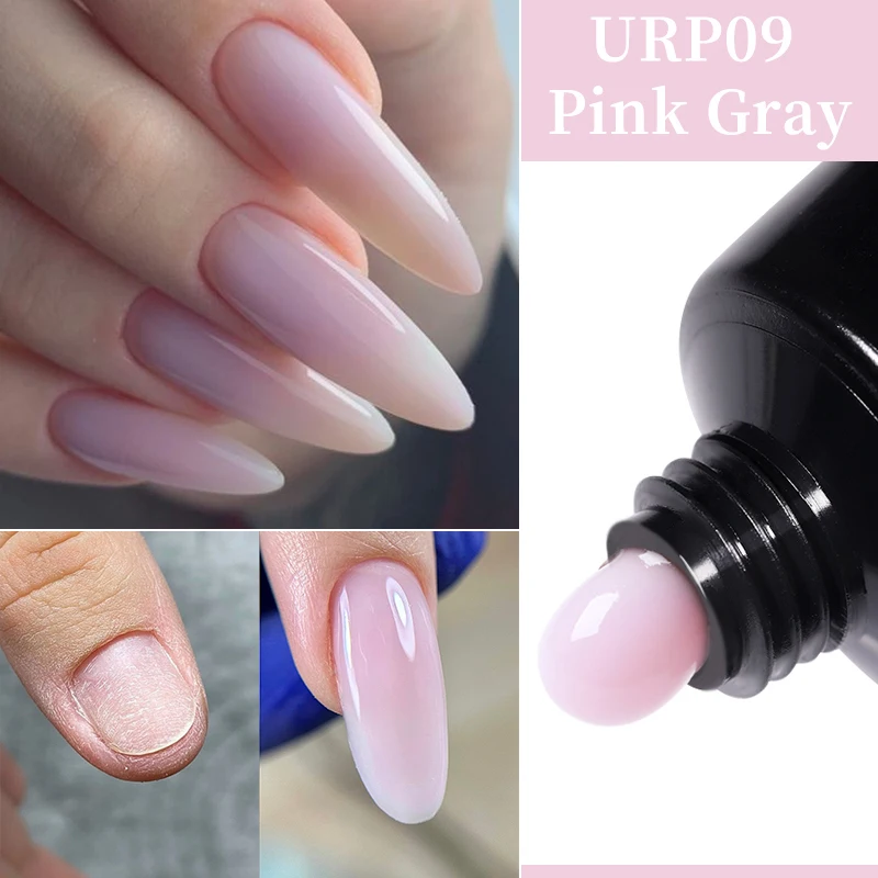 UR SUGAR-esmalte de uñas en Gel, 15ml, transparente, color rosa desnudo, forma de dedo, camuflaje, Gel duro, manicura acrílica